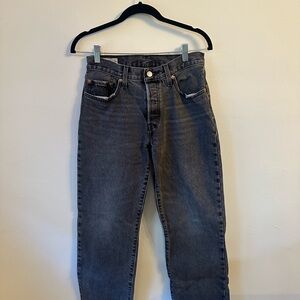 Levi's 501 Dark Gray Straight Leg Jeans